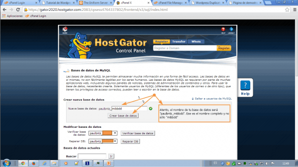 Crea tu base de datos desde cpanel. Guía práctica