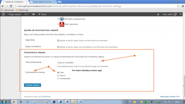 comentarios jetpack wordpress