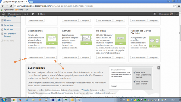 jetpack wordpress suscripciones