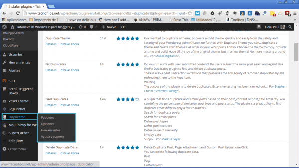 Copia de seguridad de WordPress copia seguridad wordpress plugin duplicator