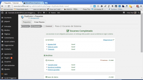 Copia de seguridad de wordpress con el plugin duplicator Copia de seguridad de wordpress con el plugin duplicator