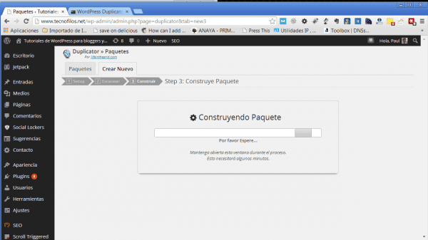 Copia de seguridad de wordpress con el plugin duplicator Copia de seguridad de wordpress con el plugin duplicator