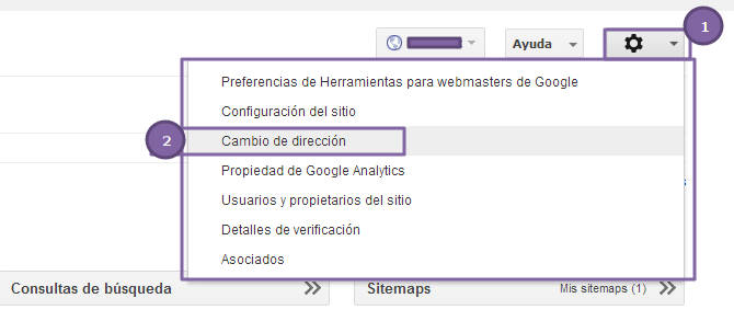 Webmaster Tools. Cambio de dirección