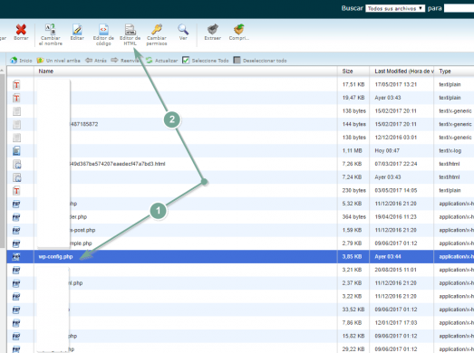 Edita el archivo wp-config.php con el editor de código de SiteGround