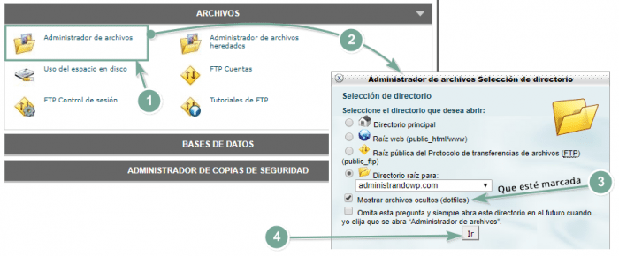 Localizar el archivo htaccess en SiteGround desde el cpanel