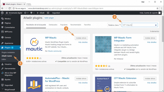 Cómo instalar WP Mautic en WordPress
