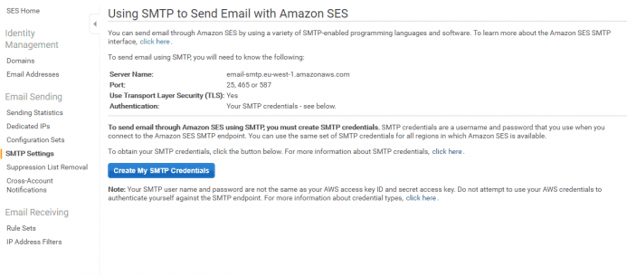 Puedes crear tantas cuentas de correo como desees desde la consola de Amazon SES