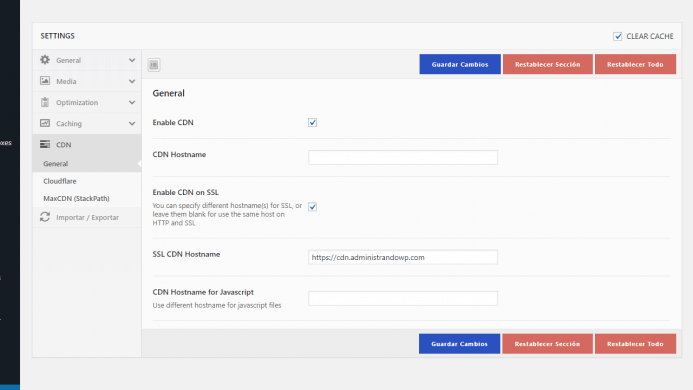 Swift Performance CDN general keydcn