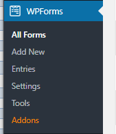 Menu wpforms en el lateral derecho de tu WordPress