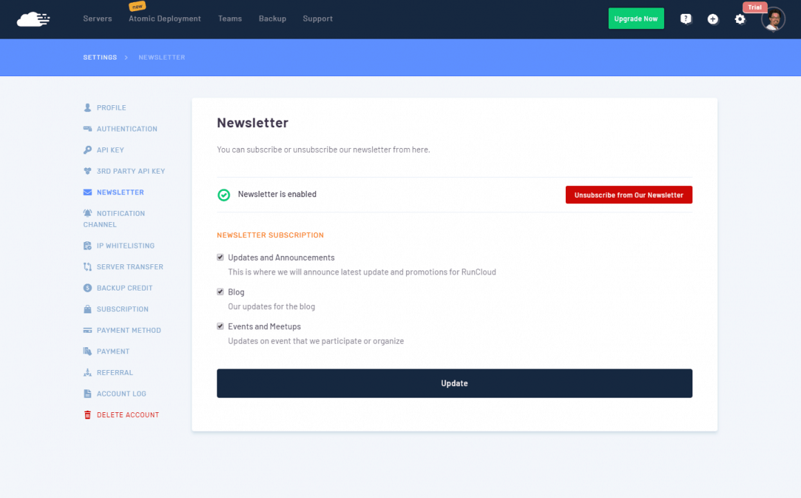 RunCloud - Newsletter