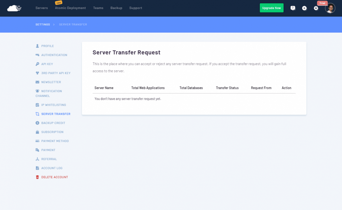RunCloud - Transferencia de servidor