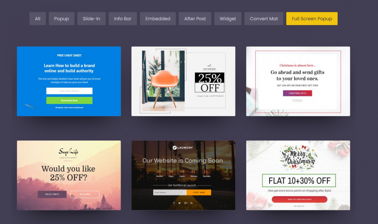 Convert Pro - Templates - Full Screen Popup